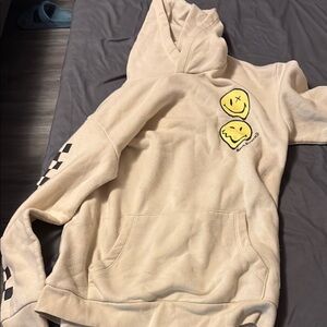 Cream Hoodie with Yellow Graphic